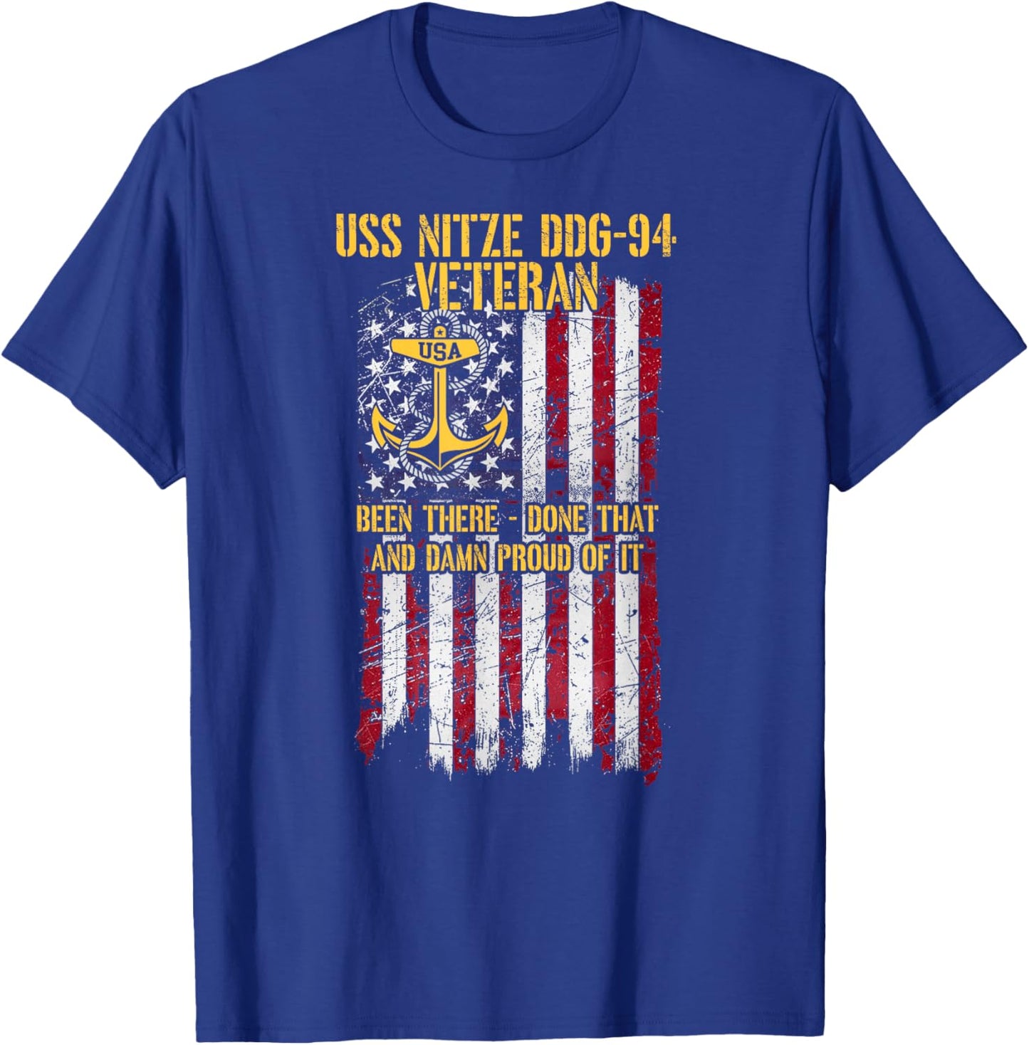 USS Nitze DDG-94 Destroyer Veteran T-Shirt - T-Shirt | Royal