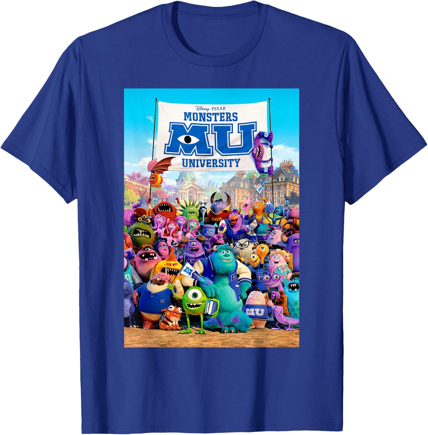 Disney Pixar Monsters University Poster T-Shirt - T-Shirt | Royal