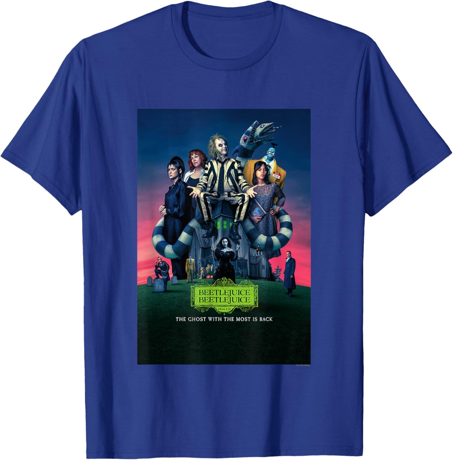 Beetlejuice Beetlejuice Ghost With The Most Is Back Poster T-Shirt - T-Shirt | Royal
