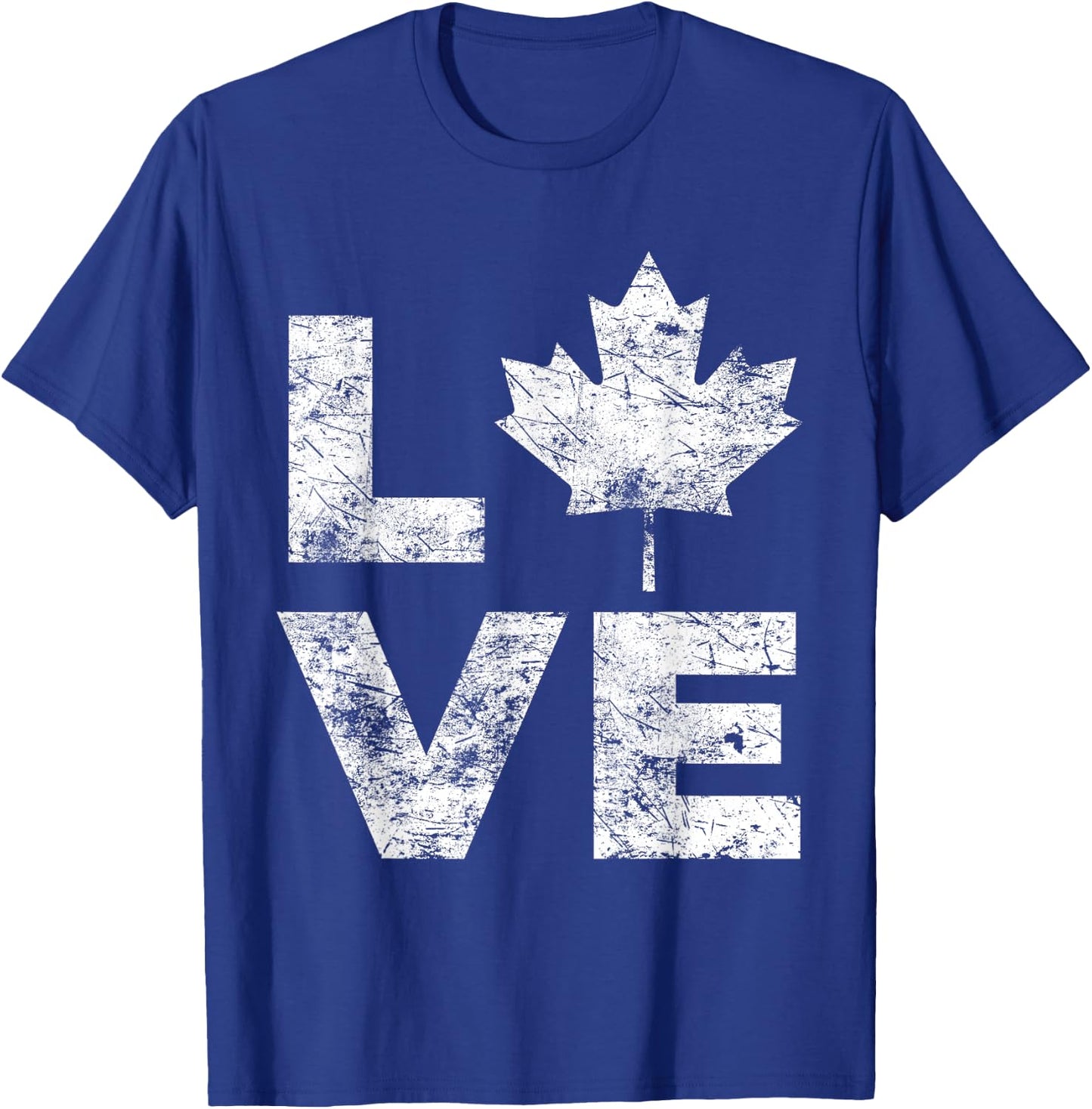 Canada Flag Love Vintage Canada Day Maple Leaf T-Shirt - T-Shirt | Royal