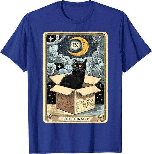 The Hermit Tarot Card Cat In Box Mystic Funny Cat Esoteric