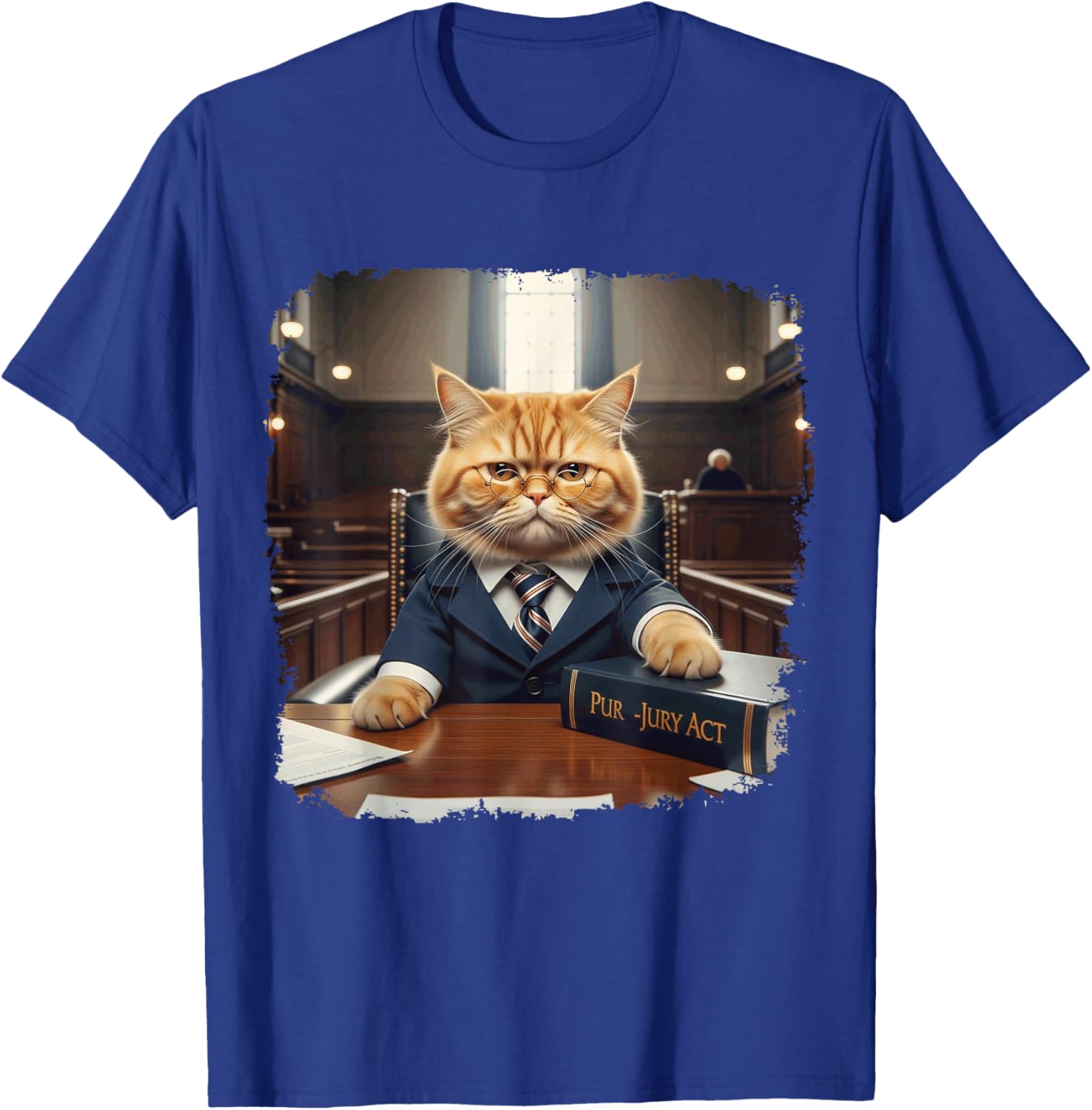 Funny Law Student School Justice Meme in Court Cat Lawyer T-Shirt - T-Shirt | Royal