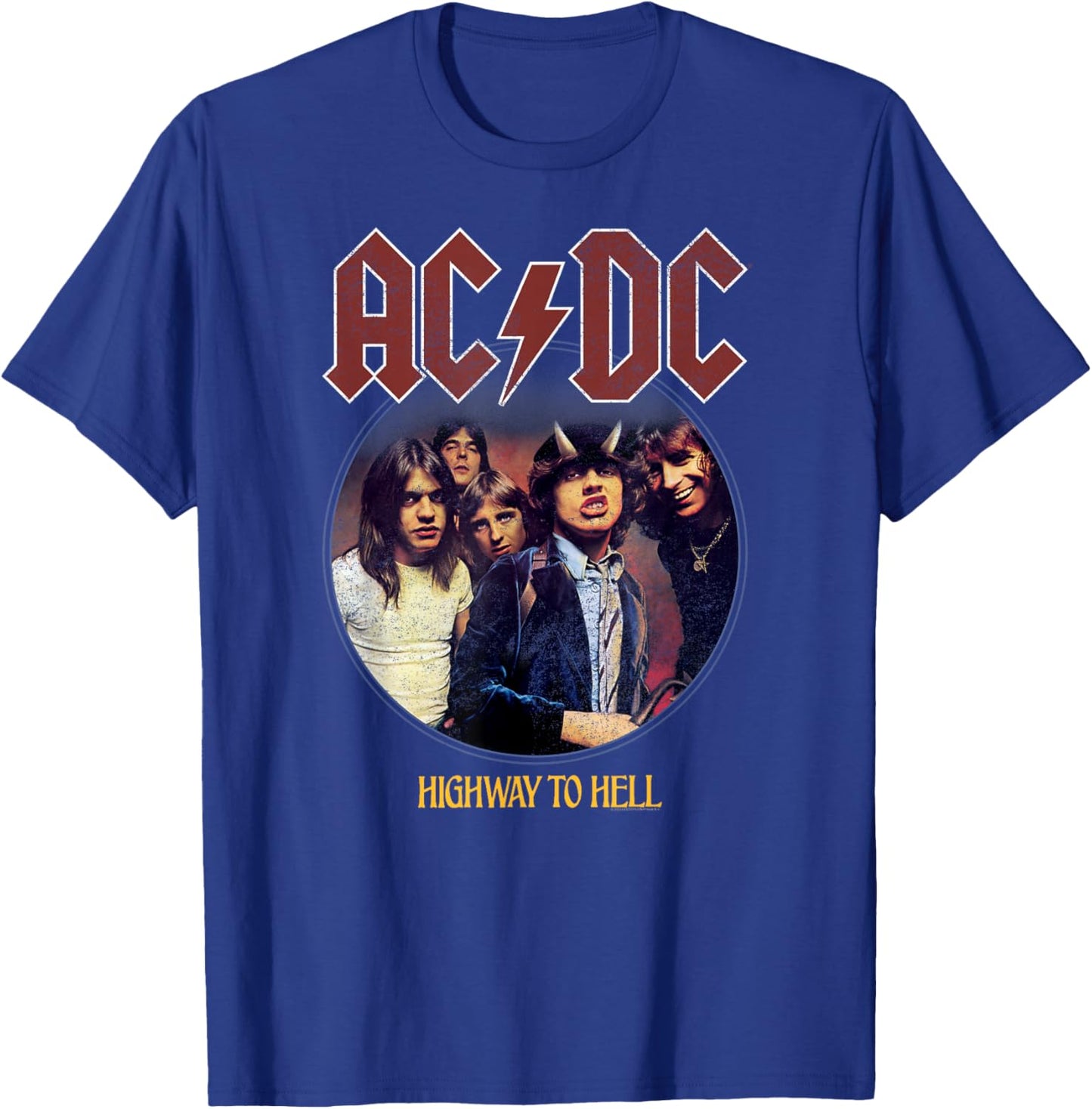 Official AC/DC Highway To Hell Rock Music Band Album Logo T-Shirt - T-Shirt | Royal