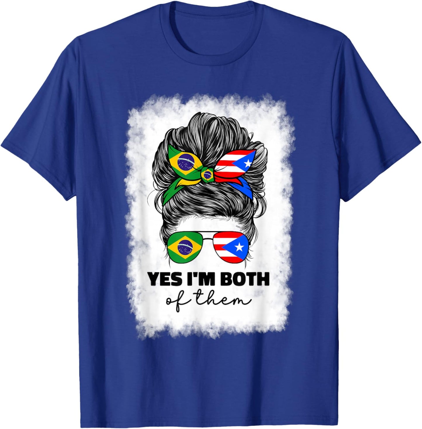 Half Brazilian And Puerto Rican Rico Brazil Flag Girl Women T-Shirt - T-Shirt | Royal