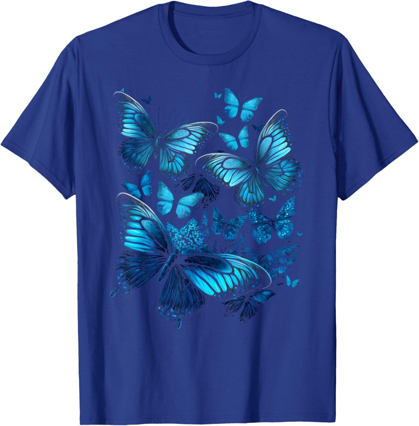 Beautiful Butterflies Summer Funny Graphic Butterfly Print T-Shirt - T-Shirt | Royal