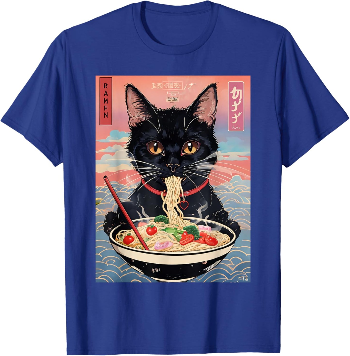 Anime Manga Kawaii Otaku Style Urban Streetwear Ramen Cat T-Shirt - T-Shirt | Royal