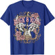 Vintage Rock n Roll Wild Spirit Lets Rock Guitar Floral T-Shirt - T-Shirt | Royal