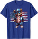 4th of July Hip Hop Teddy Bear USA Streetwear American Flag T-Shirt - T-Shirt | Royal