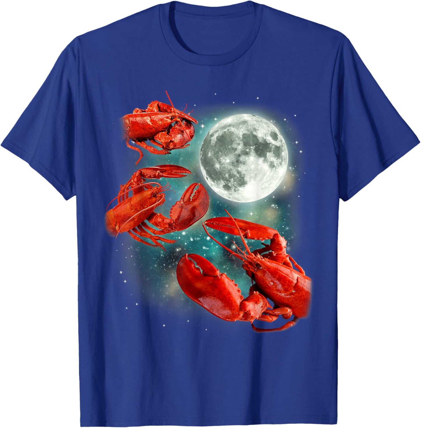 Three Lobster Moon | 3 Crustaceans Sea Lover Parody T-Shirt - T-Shirt | Royal