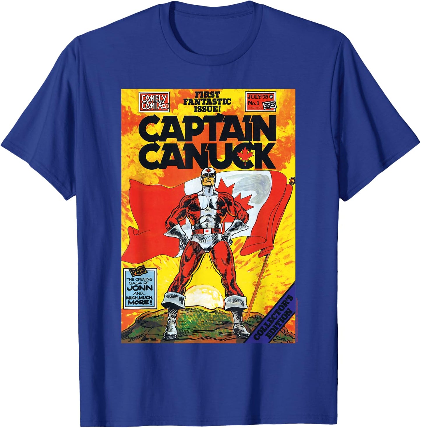 Classic Captain Canuck Issue #1 Cover T-Shirt - T-Shirt | Royal