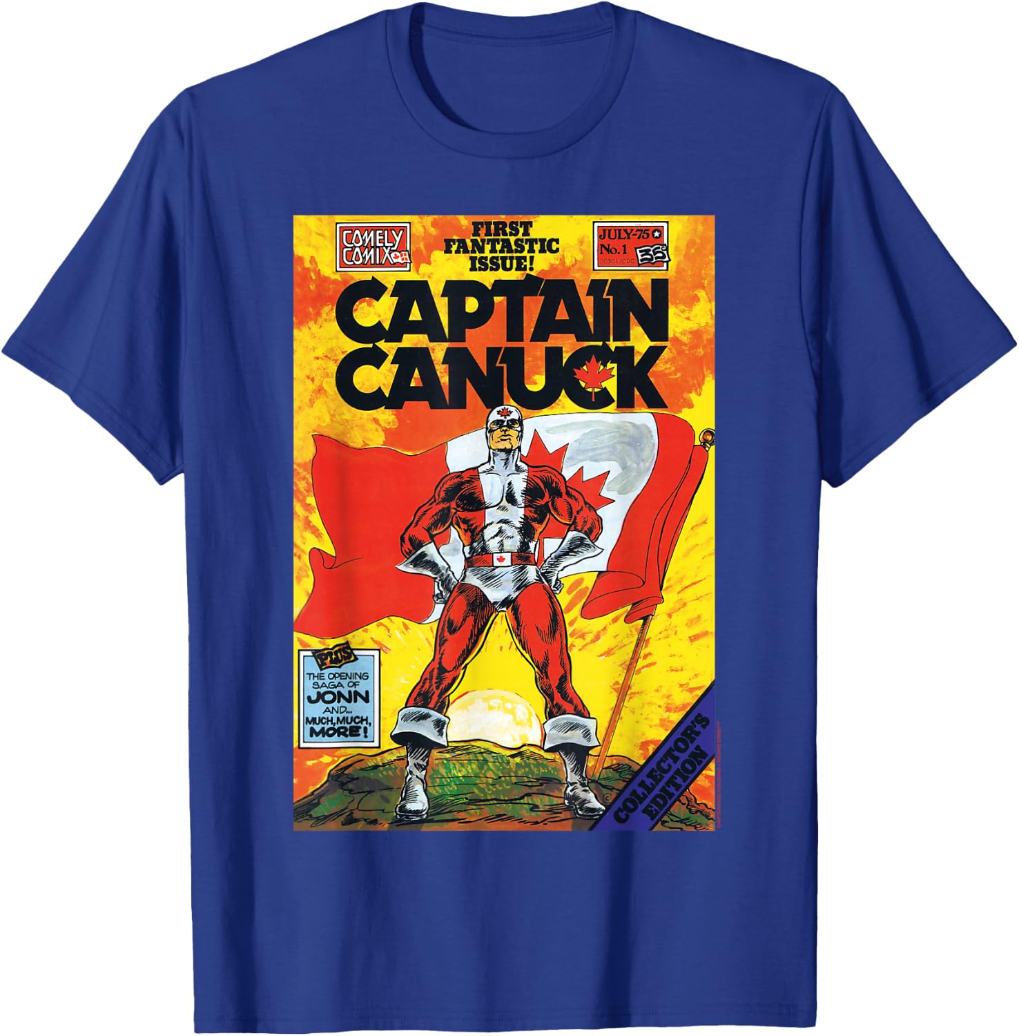 Classic Captain Canuck Issue #1 Cover T-Shirt - T-Shirt | Royal