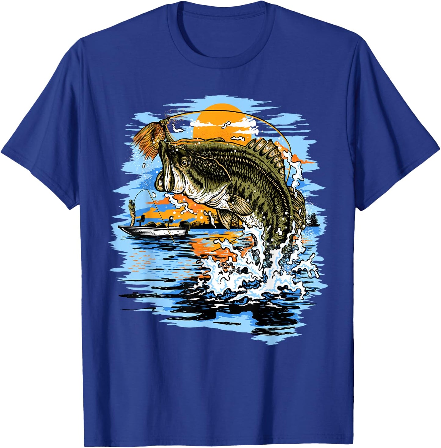Large Mouth Bass Fishing T-Shirt - T-Shirt | Royal