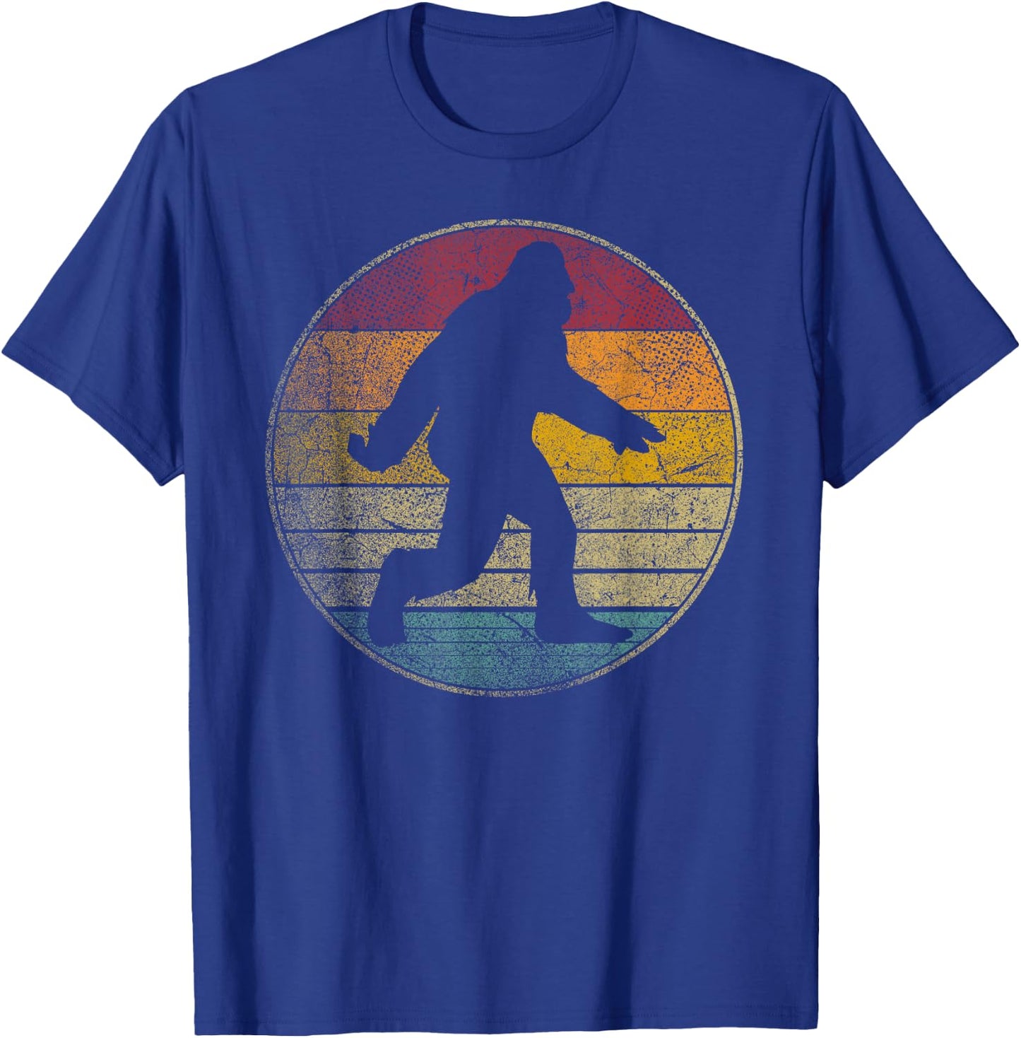 Bigfoot Sasquatch Vintage Distressed Retro Style Gift T-Shirt - T-Shirt | Royal