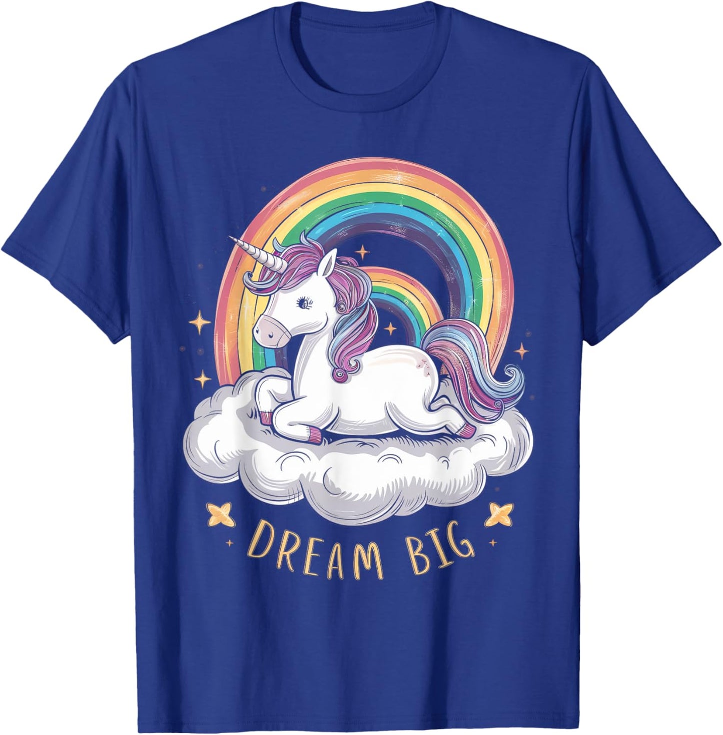 Cute Unicorn on Cloud Rainbow Dream Big for Unicorn Lovers T-Shirt - T-Shirt | Royal