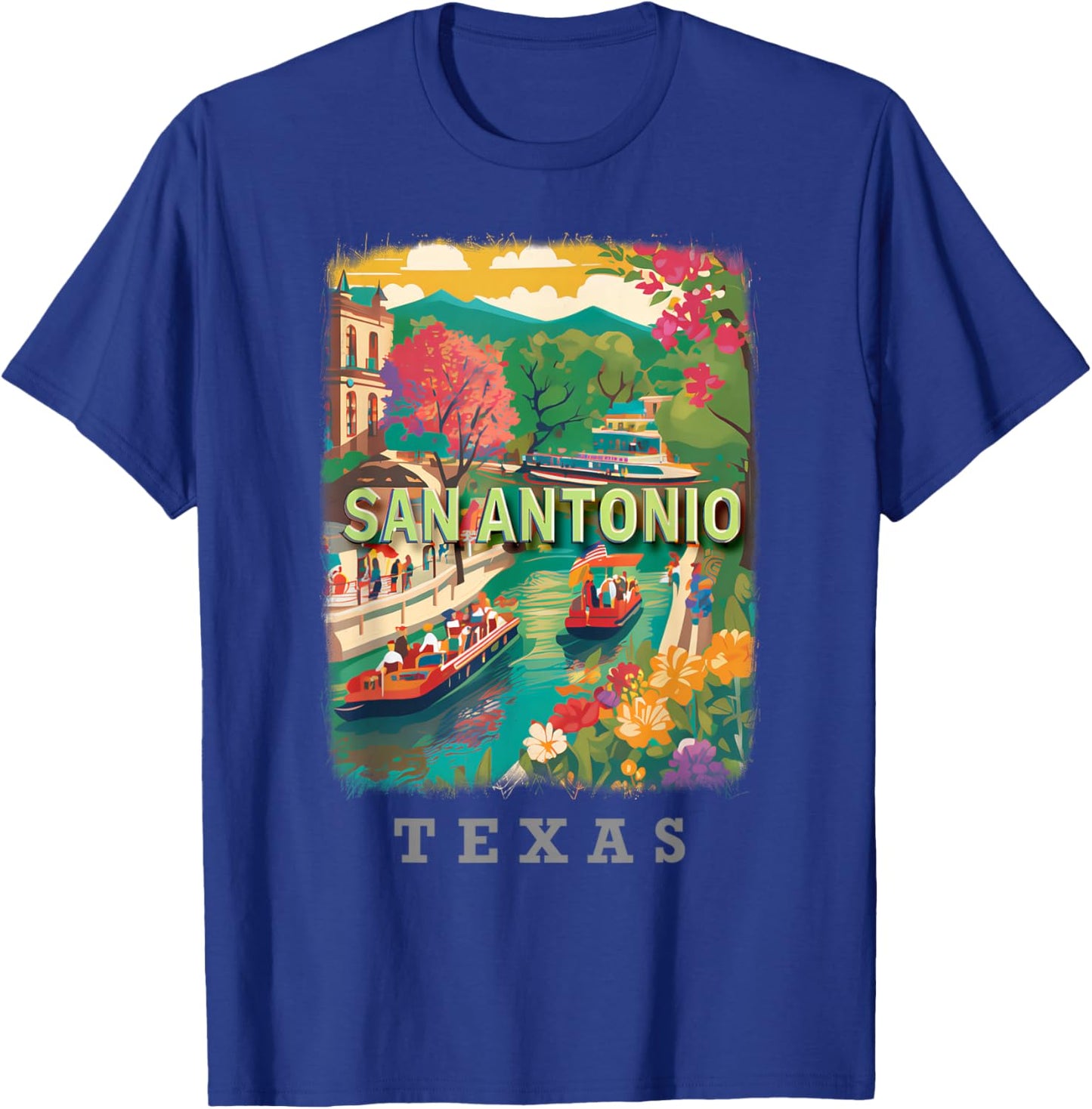 San Antonio Texas TX Riverwalk Delight SD789 T-Shirt - T-Shirt | Royal