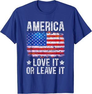 America Love It Or Leave It Patriotic Phrase Men T-Shirt - T-Shirt | Royal