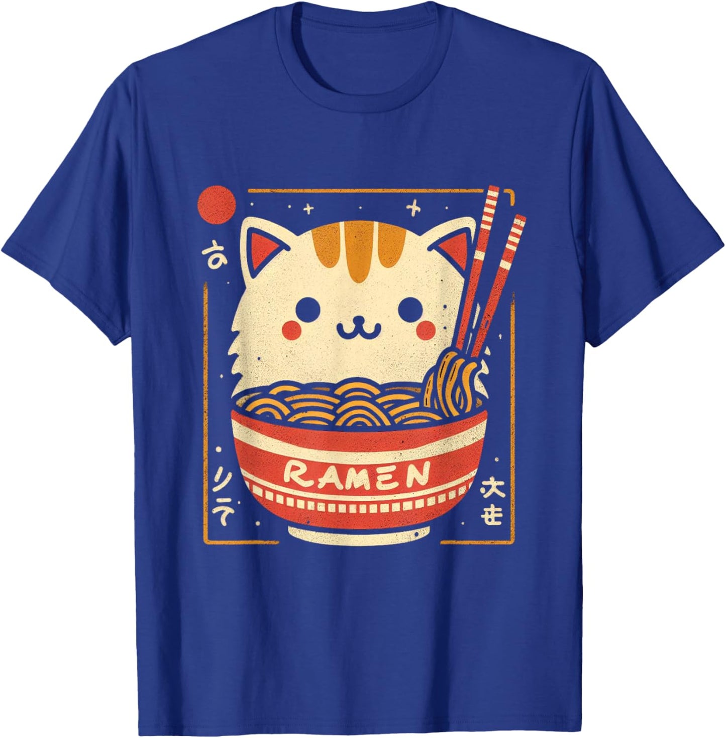 Ramen Cat Kawaii Neko Japanese Noodles Aesthetic Otaku Lover T-Shirt - T-Shirt | Royal