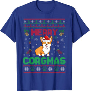 Corgi Christmas Sweater Cool Merry Corgmas Xmas T-Shirt - T-Shirt | Royal