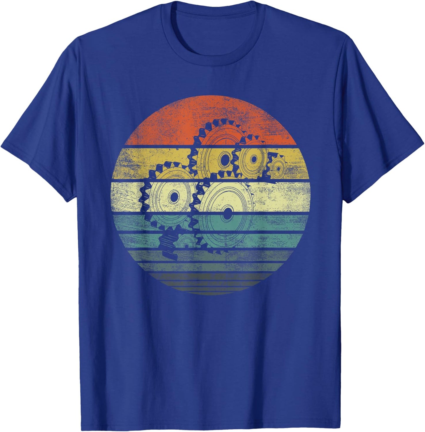 Mechanical Engineer Gifts Funny Retro Cogs Engineering Gear T-Shirt - T-Shirt | Royal