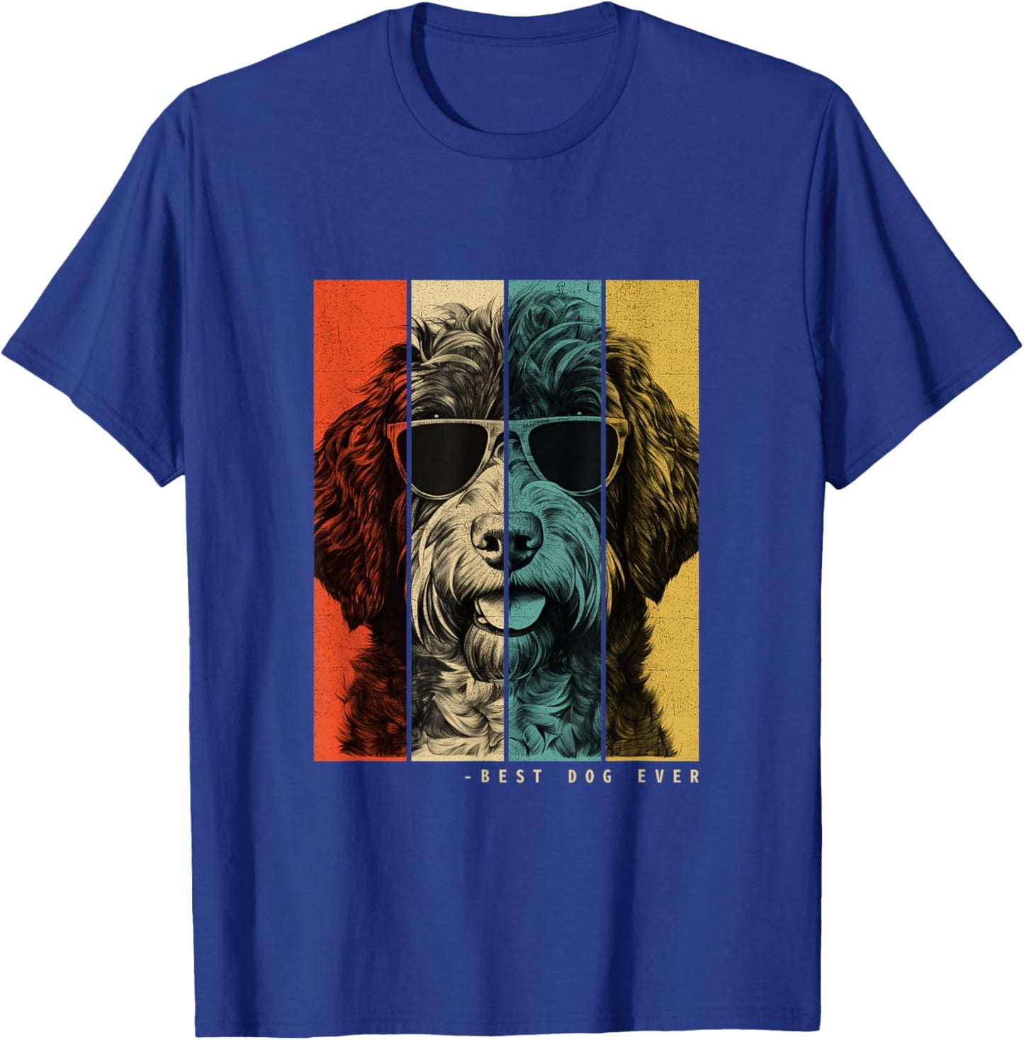 Vintage Bordoodle Dog Mom Dad Kids Men Women T-Shirt - T-Shirt | Royal