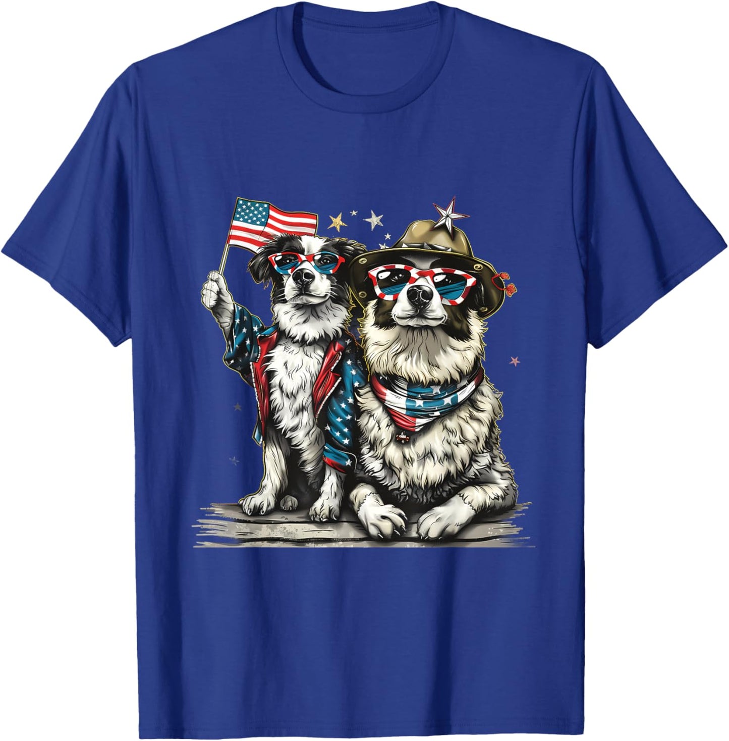 4th Of July Dog Fourth Of July American Flag Patriotic USA Kids Men T-Shirt - T-Shirt | Royal
