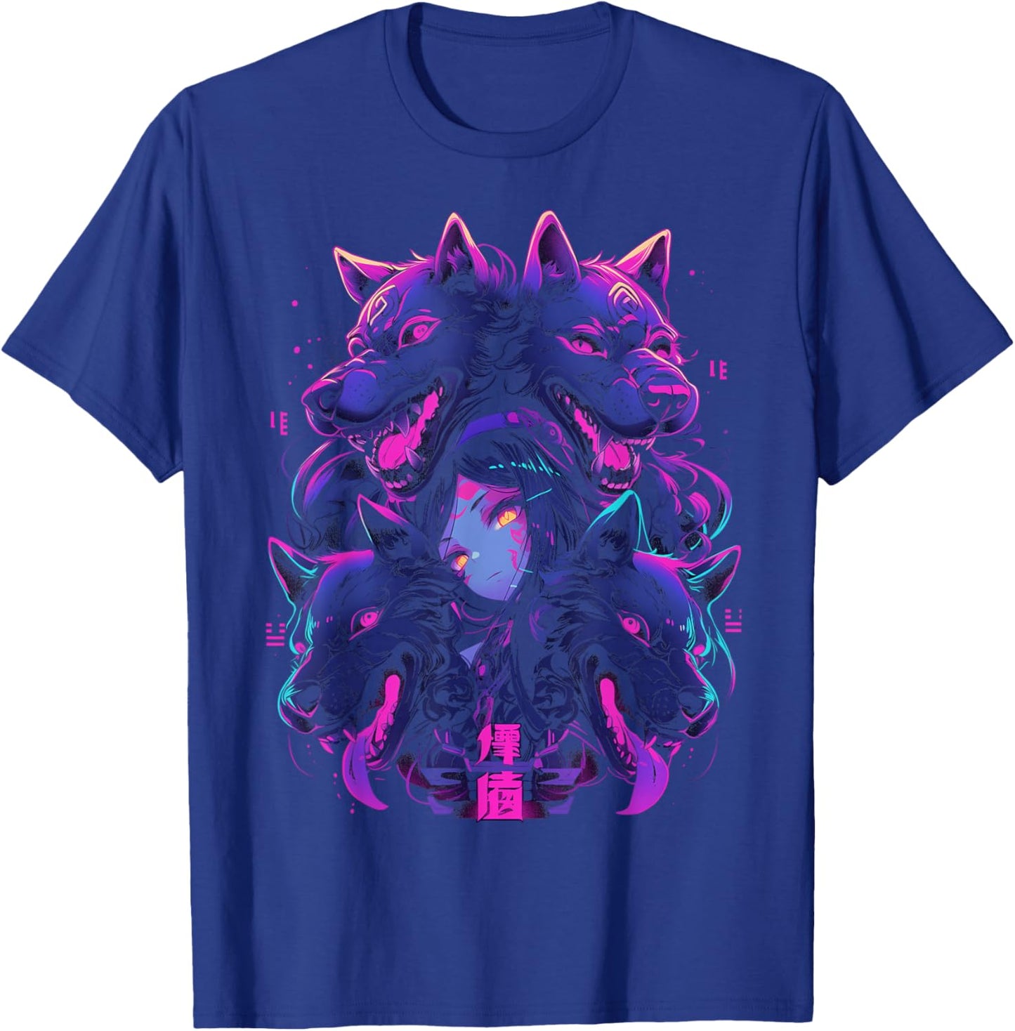 Anime Manga Cyberpunk Aesthetic Techwear Harajuku | Wolf T-Shirt - T-Shirt | Royal