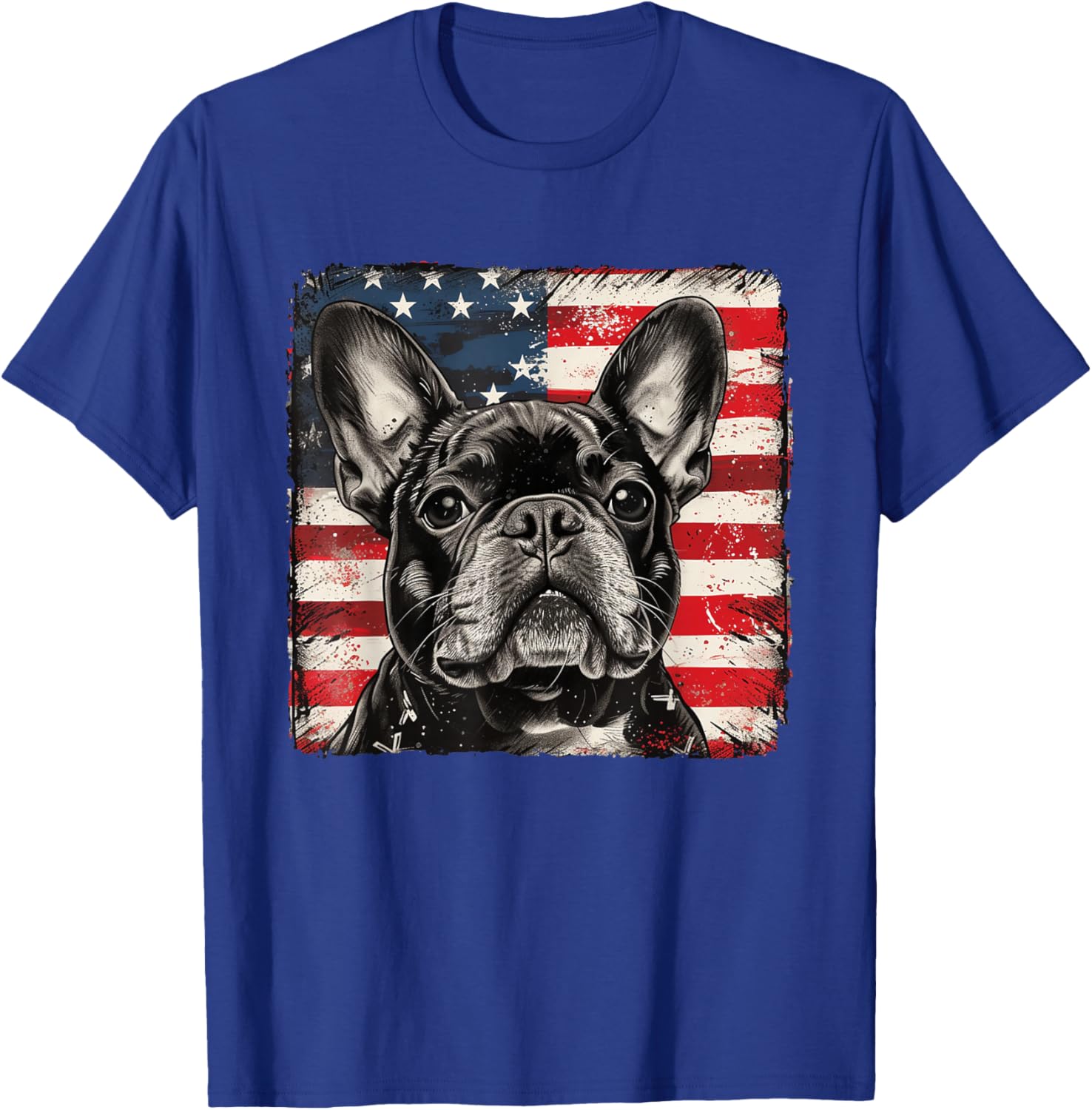 Frenchie Dog Patriotic 4th of July Gift Men Women Kids T-Shirt - T-Shirt | Royal