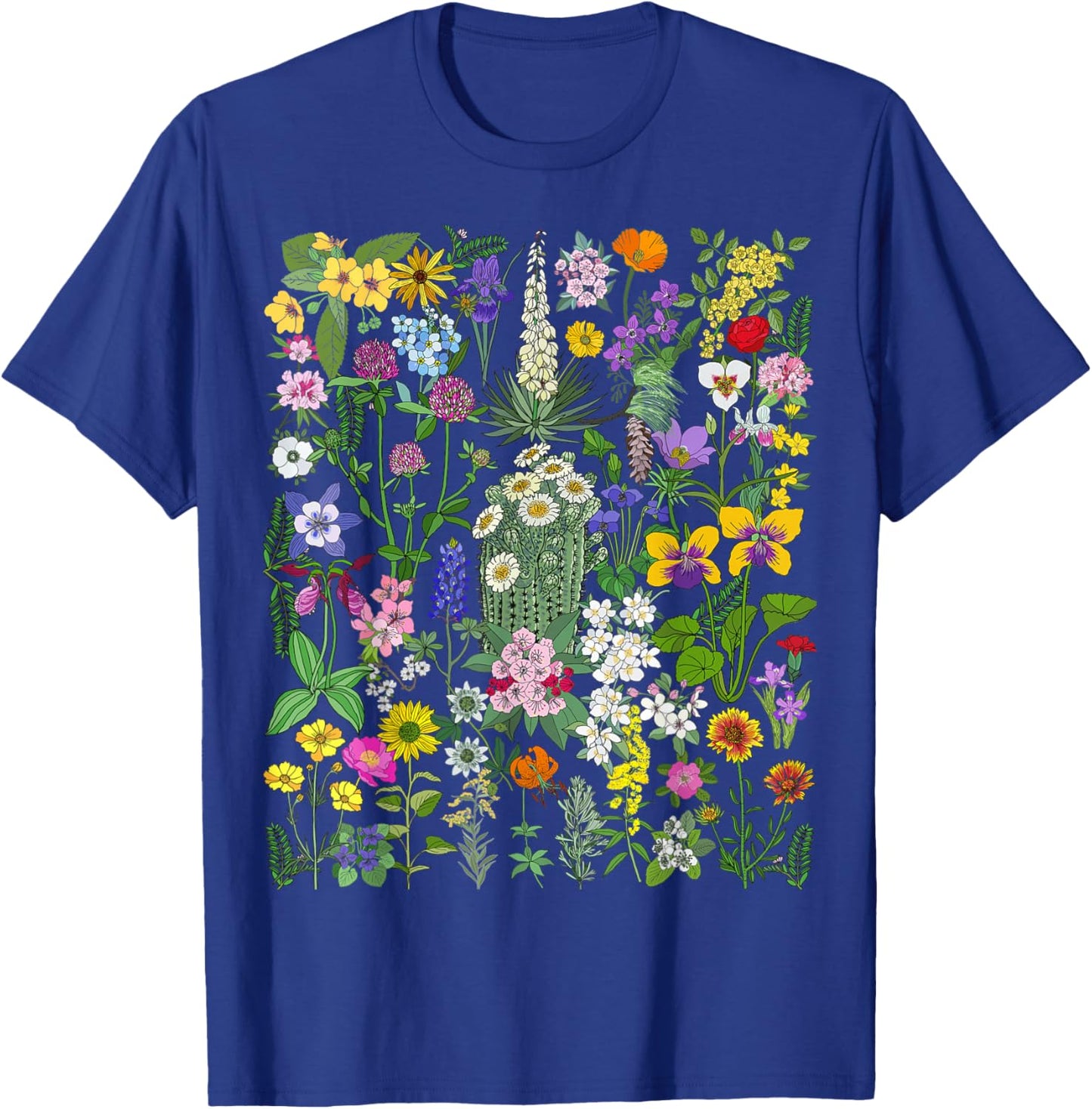 Flower Graphic Wildflower Floral Gardening Small T-Shirt - T-Shirt | Royal