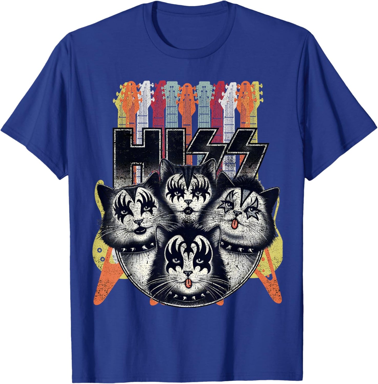 Hiss Funny Cats Kittens Parody Rock Rockin vintage retro cat Women T-Shirt - T-Shirt | Royal