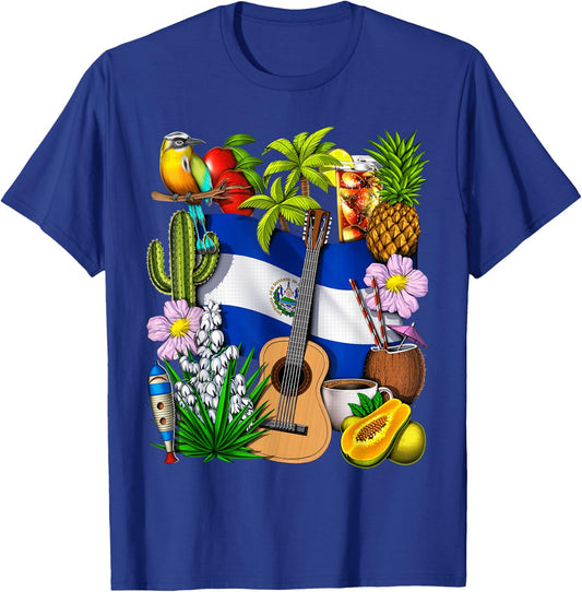 El Salvador Roots Salvadoran Flag Proud Salvadoran Heritage T-Shirt - T-Shirt | Royal