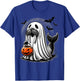 Funny Halloween Seal Ghost Costume Walrus Holding Pumpkin T-Shirt - T-Shirt | Royal