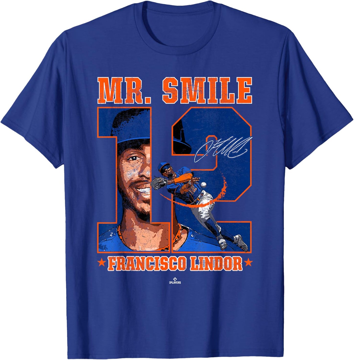 Mr. Smile Francisco Lindor Paquito New York MLBPA T-Shirt - T-Shirt | Royal