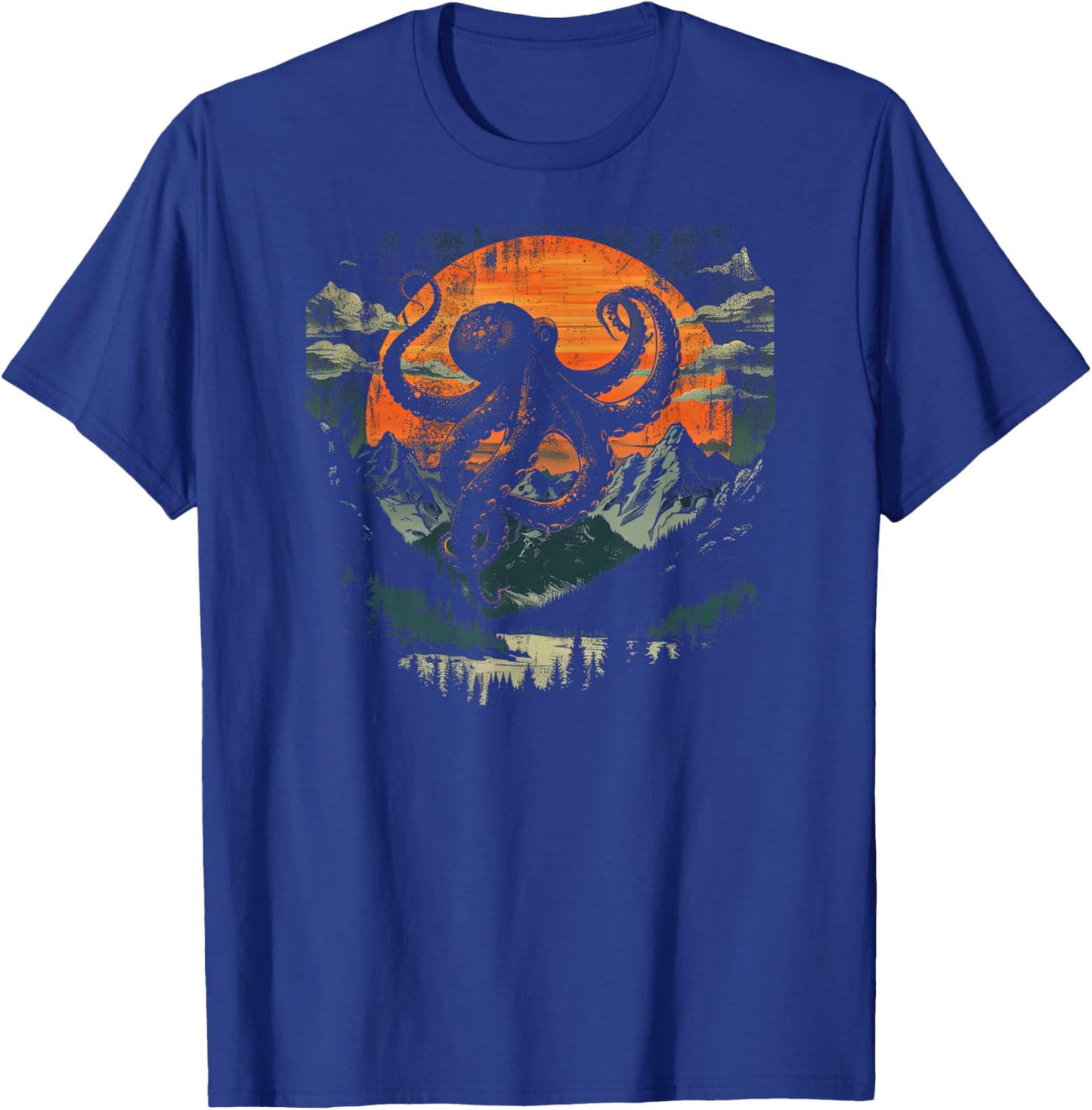 Octopus Shirt /Graphic Mountain T-Shirt - T-Shirt | Royal