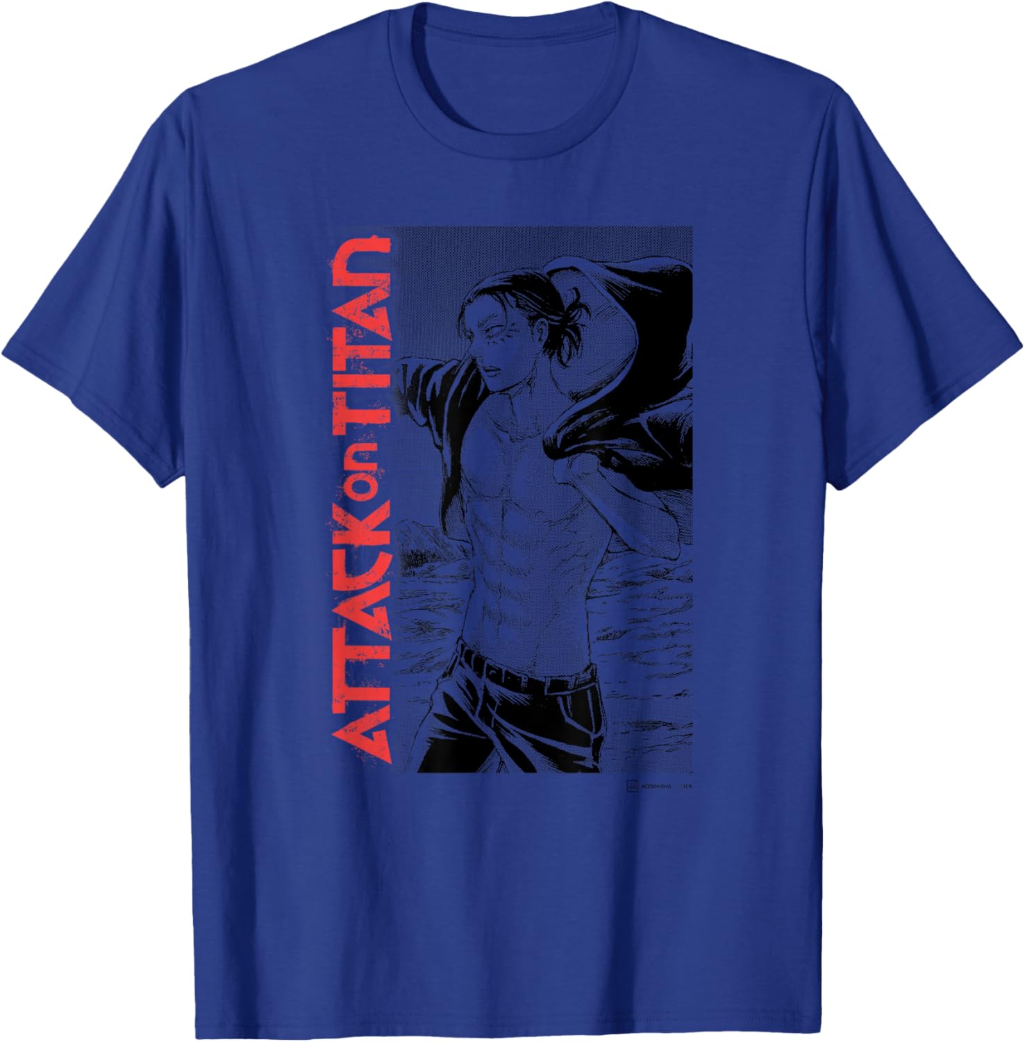 Attack on Titan Eren Yeager Manga Style Shirtless Portrait T-Shirt - T-Shirt | Royal