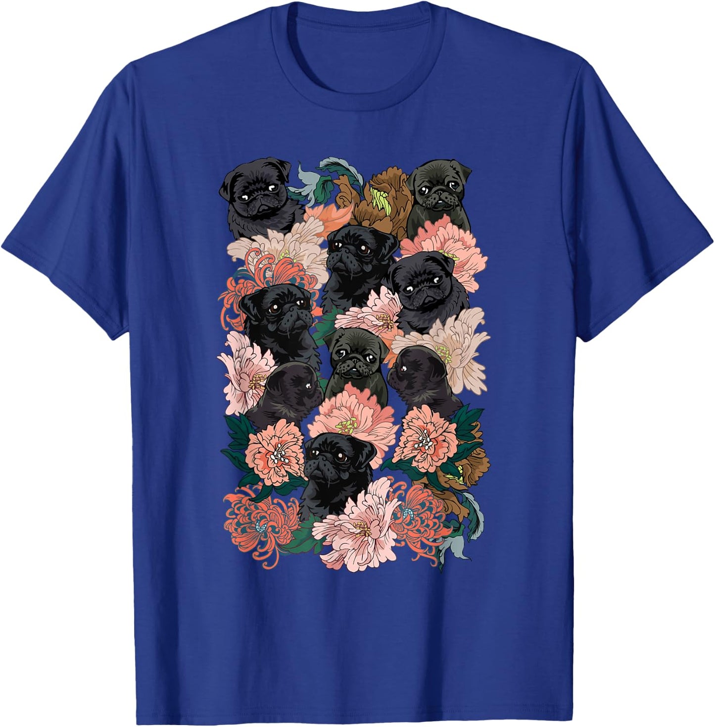 Because Black Pug T-Shirt - T-Shirt | Royal