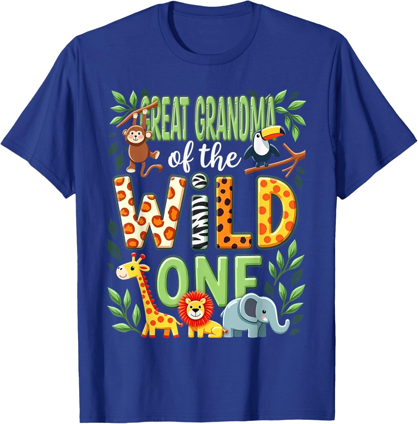 1st Birthday Safari Zoo Great Grandma Of The Wild One T-Shirt - T-Shirt | Royal