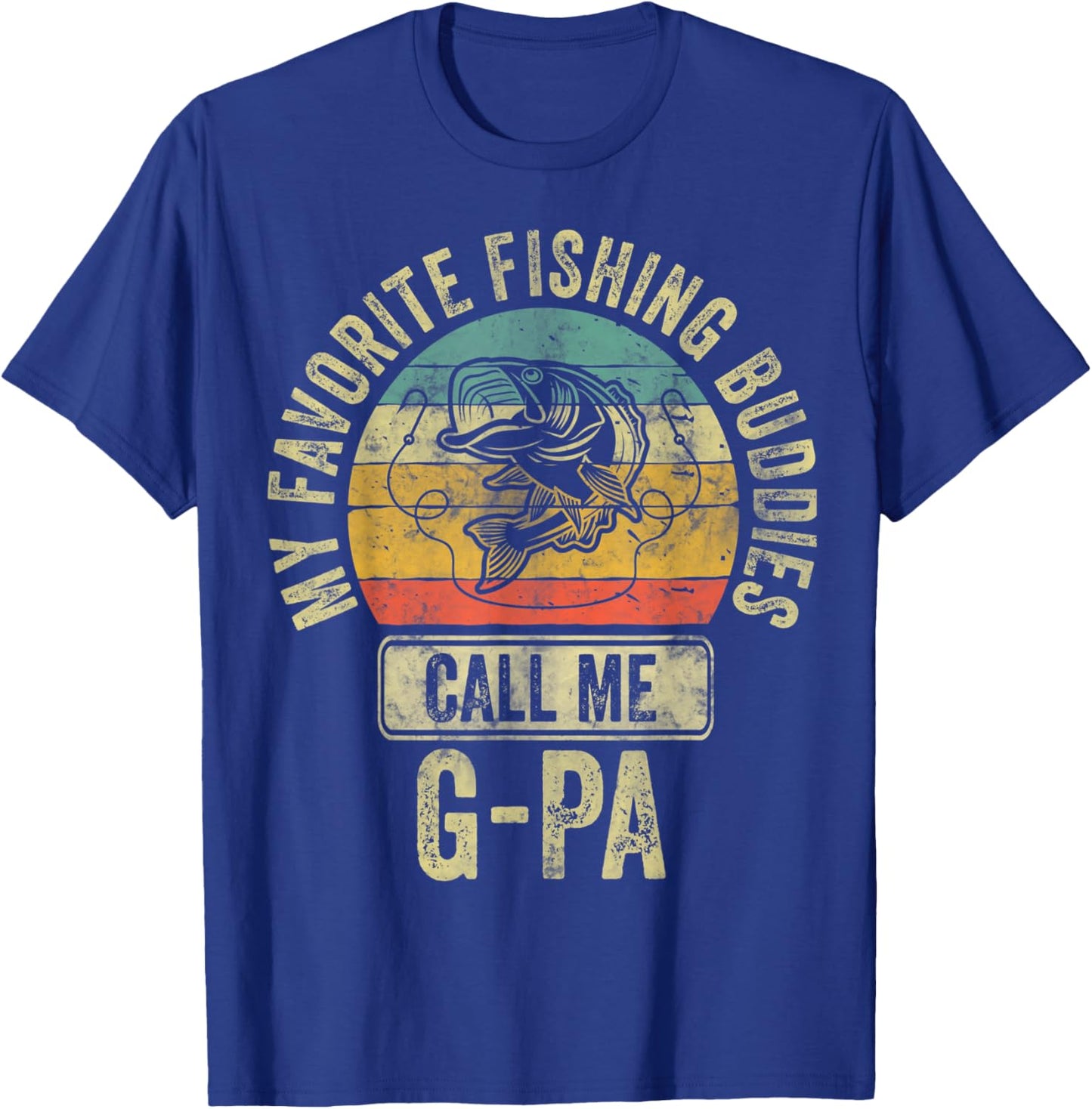 My Favorite Fishing Buddies Call Me G-Pa Shirt Fisherman T-Shirt - T-Shirt | Royal