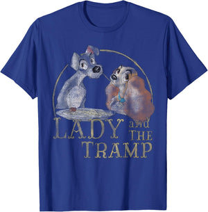 Disney The Lady and The Tramp Eating Spaghetti T-Shirt - T-Shirt | Royal