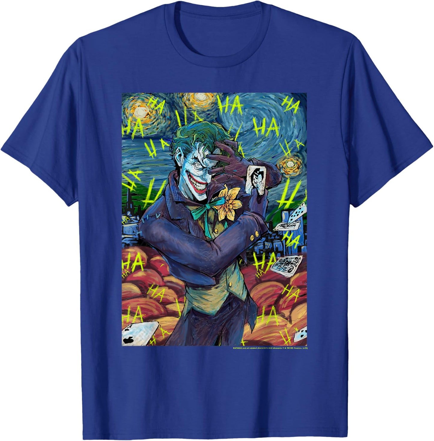 DC Comics The Joker Starry Night Style Portrait T-Shirt - T-Shirt | Royal