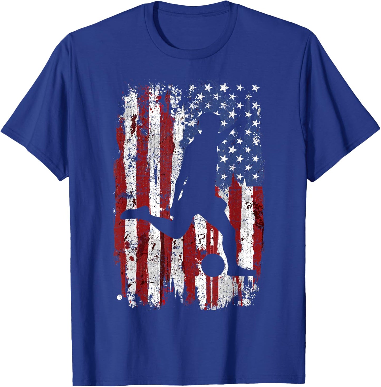 Soccer Vintage USA Flag T-Shirt - T-Shirt | Royal