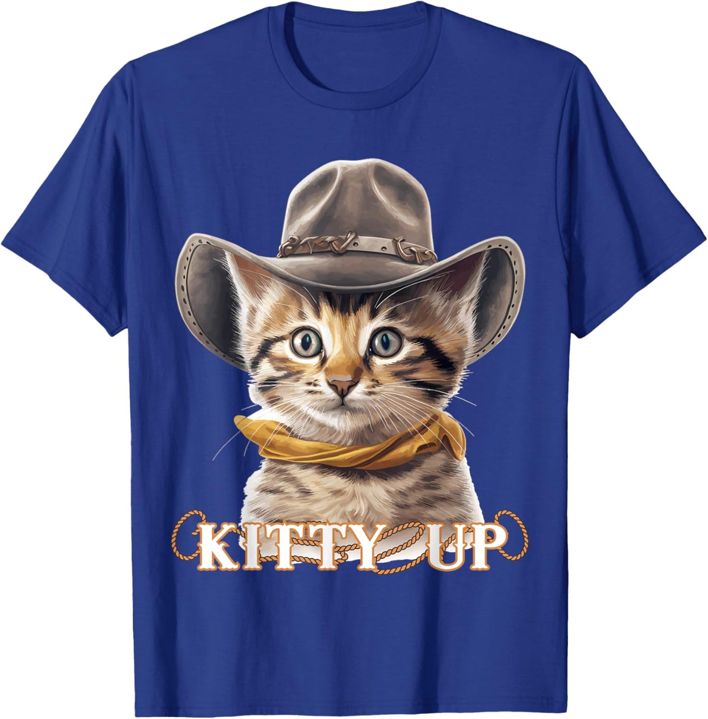 Cowboy Cat, Kitty Up, Country Cat Cowboy T-Shirt - T-Shirt | Royal