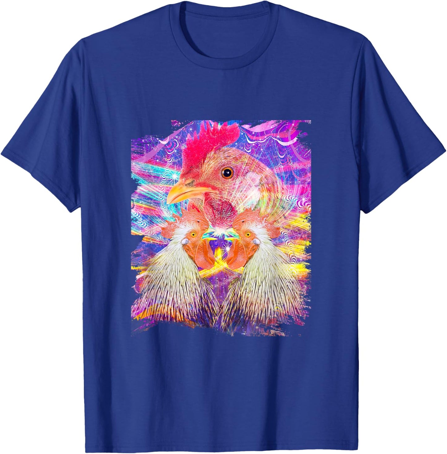 EDM Trippy Chicken Rave T-Shirt - T-Shirt | Royal