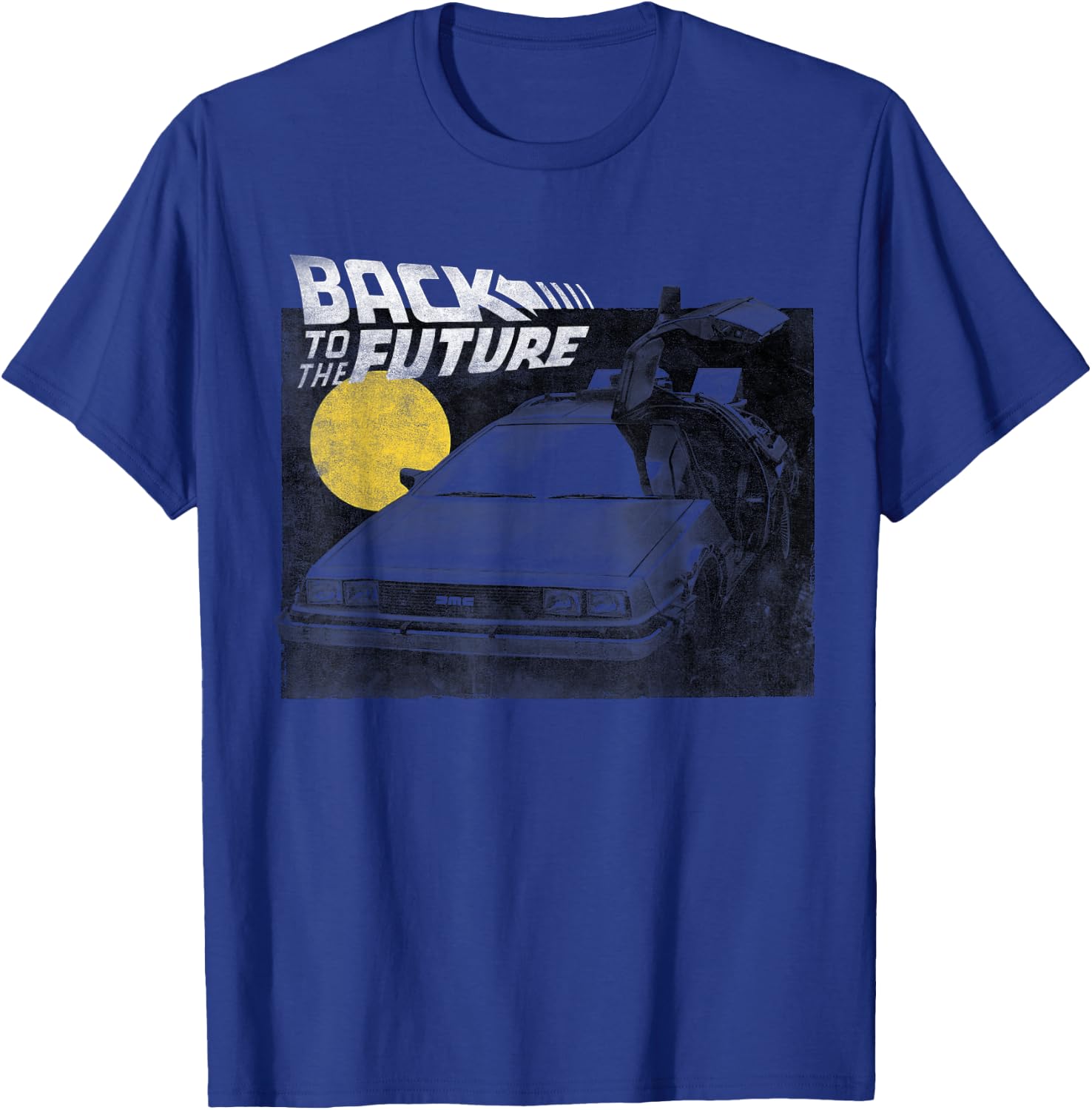 Back To The Future Delorean Fade Portrait T-Shirt - T-Shirt | Royal