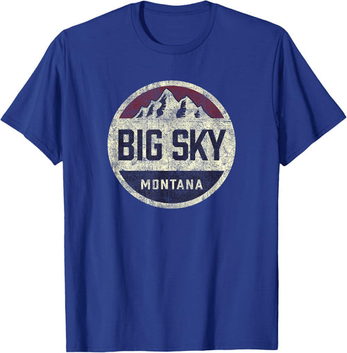 Vintage Big Sky Montana Souvenir Mountain Retro Circle