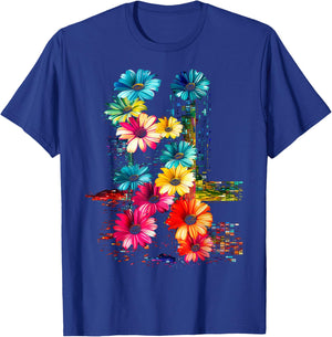 Flower Colorful Artwork Nature Art Graphic Flower T-Shirt - T-Shirt | Royal