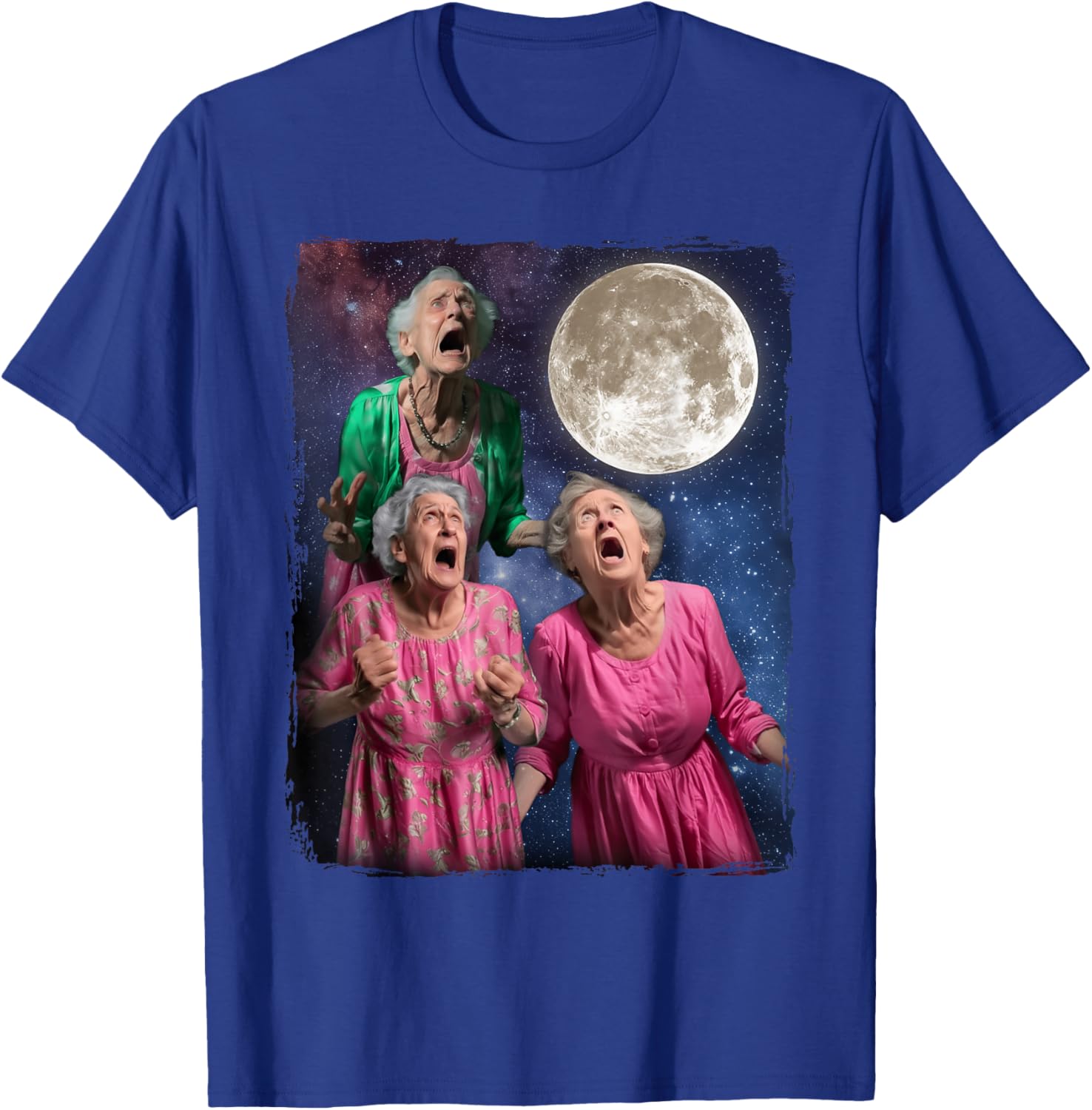 Oma Howls Den Mond an DREI Granny Moon T-Shirt - T-Shirt | Royal