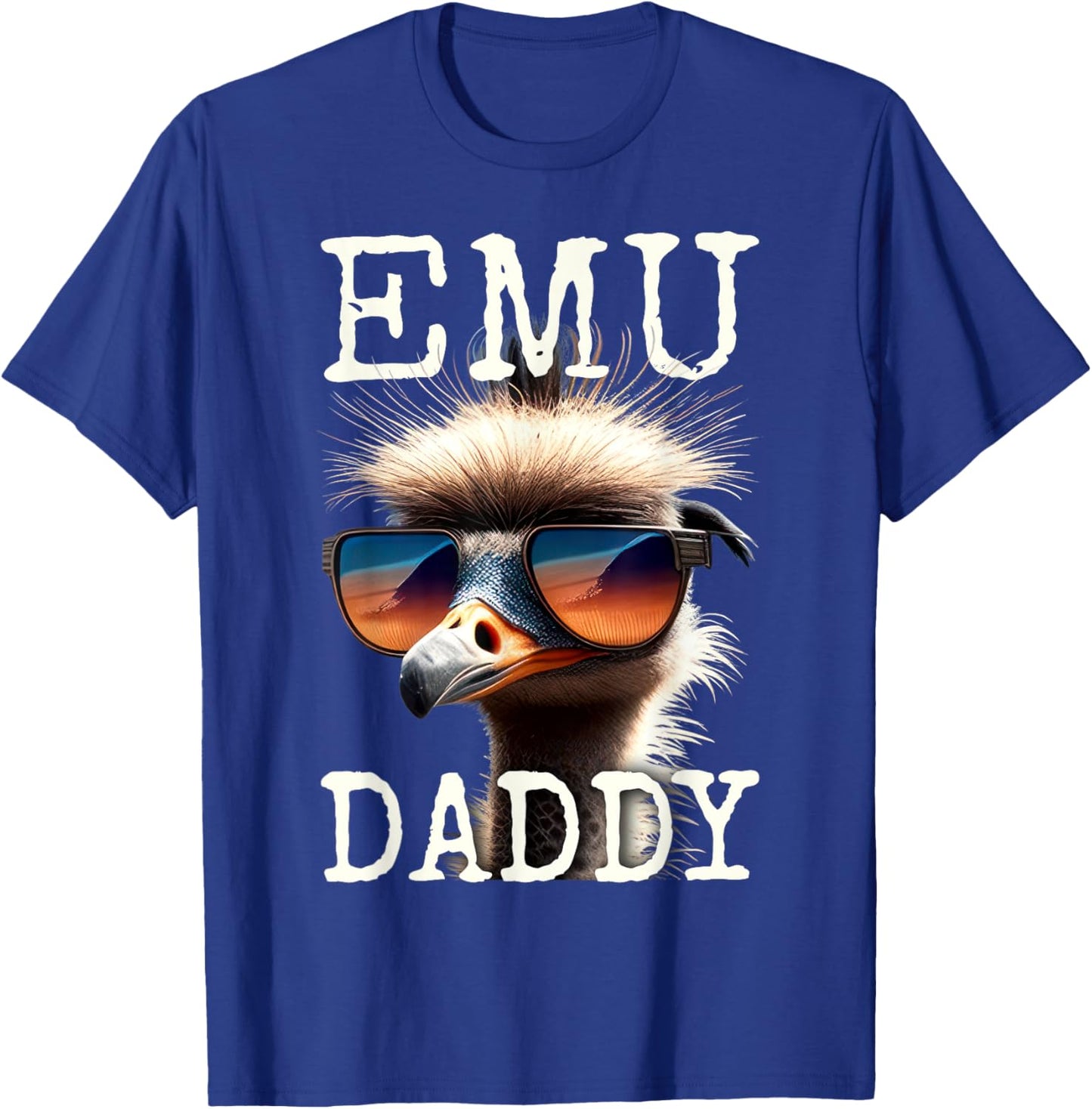 Emu Daddy Ostrich Bird Ratite I Love Emus Fathers Day T-Shirt - T-Shirt | Royal