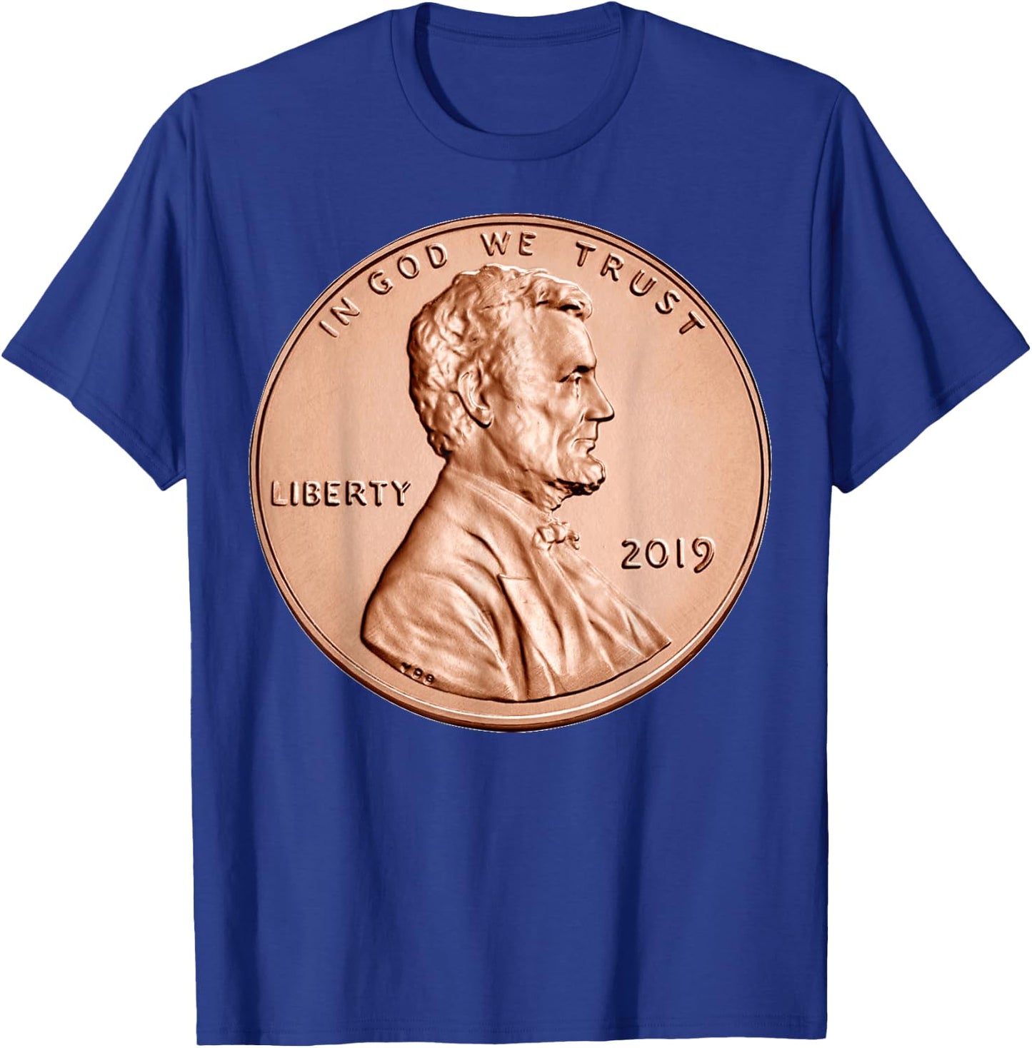 Penny Lincoln USA Coin 1 Cent 2019 America United States USA T-Shirt - T-Shirt | Royal