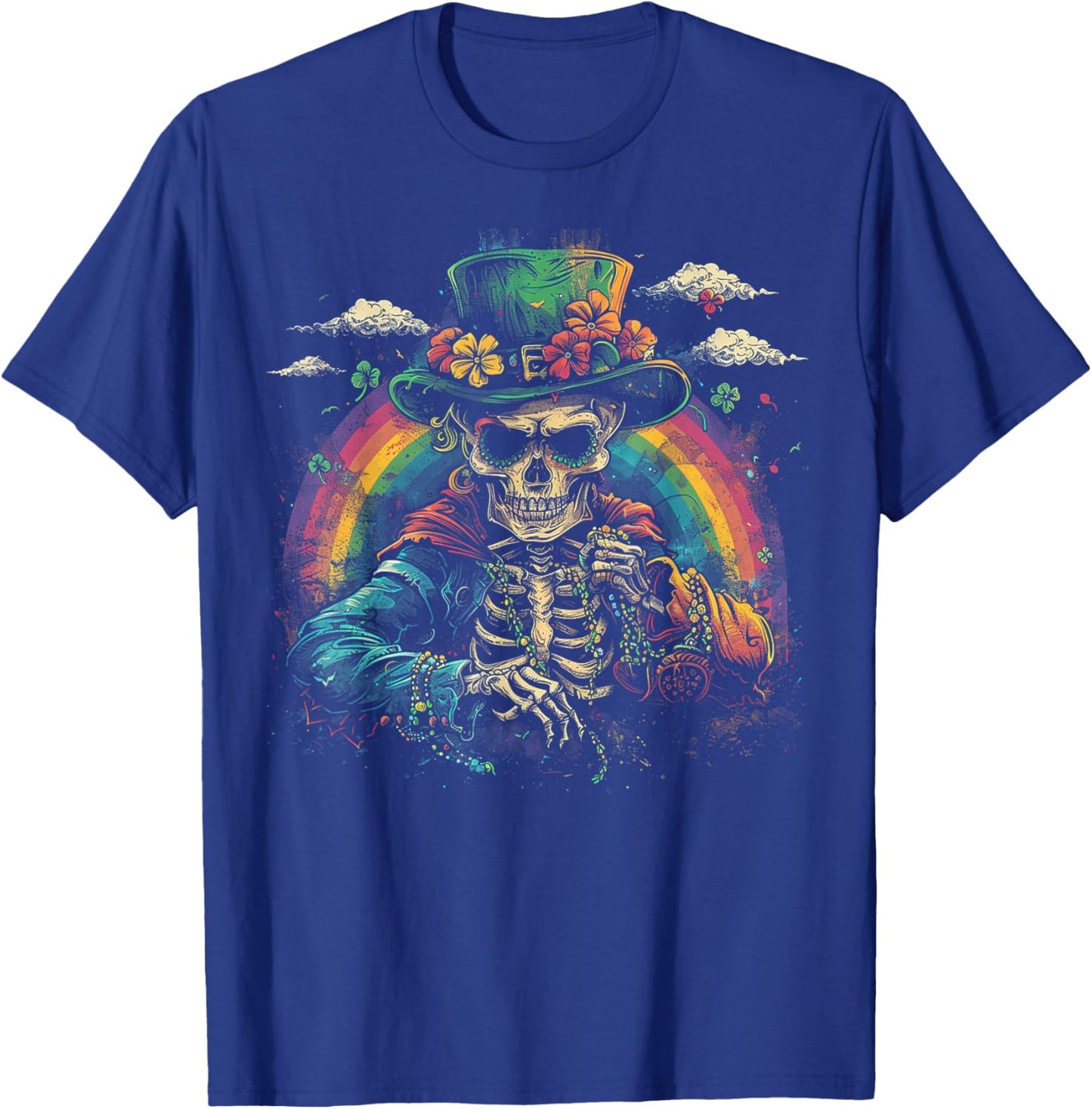 Skull Skeleton - Leprechaun St. Patrick's Day Saint Paddy's T-Shirt - T-Shirt | Royal