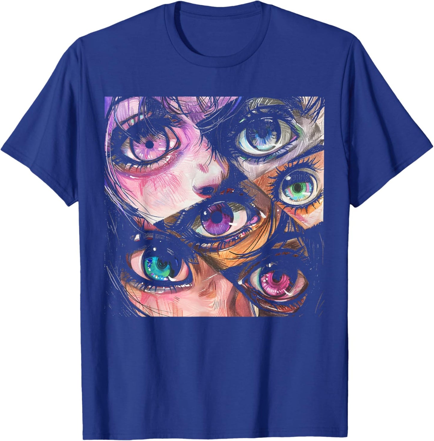 Anime Eyes Art Otaku Pastel Waifu Pink Grunge Alt Aesthetic T-Shirt - T-Shirt | Royal